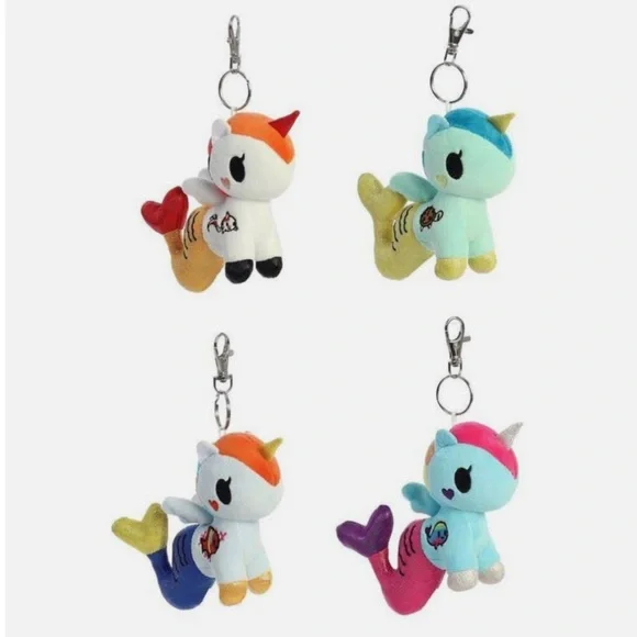 Sea Green Mermicorno Plush Keychain - Picture 3 of 3